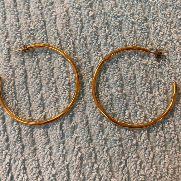 Costume Gold Hoop Post Earrings (FE) - Picture 2 of 4